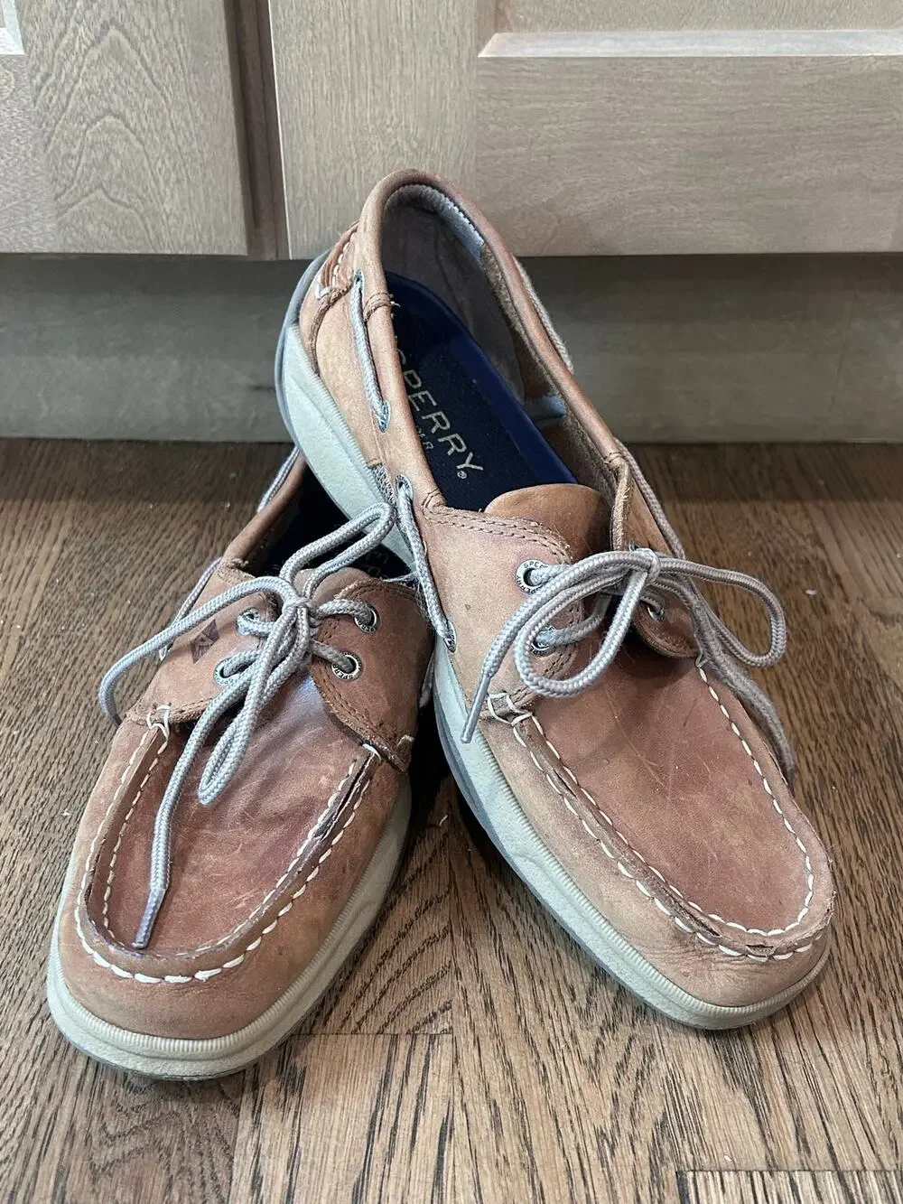 Sperry Top-Sider Authentic Original Leather Boat Shoes Sahara Tan Men's Size 9.5